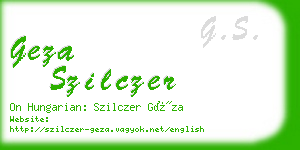 geza szilczer business card